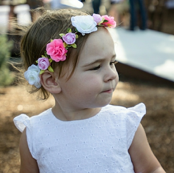 white eyelet flower girl dress
